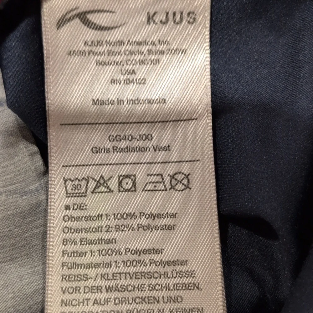 Kjus Radiation Vest Size 4-6 116